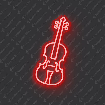 Red Violin Neon Sign