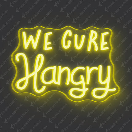 Lemon Yellow WE CURE Hangry Neon Sign