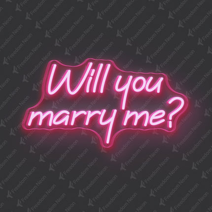 Light Pink Will You Marry Me Neon Sign