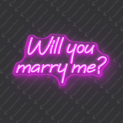 Pink Will You Marry Me Neon Sign