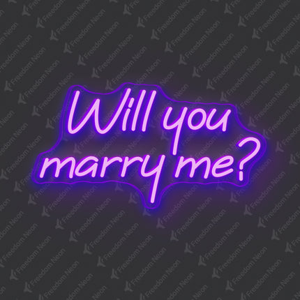Purple Will You Marry Me Neon Sign