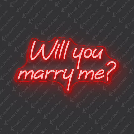 Red Will You Marry Me Neon Sign