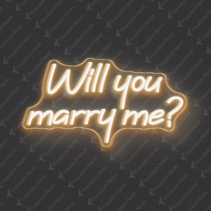 Warm White Will You Marry Me Neon Sign