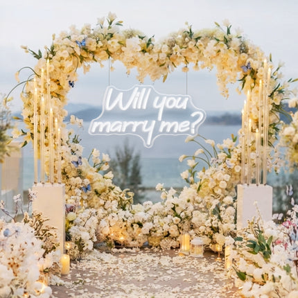 White Will You Marry Me Neon Sign