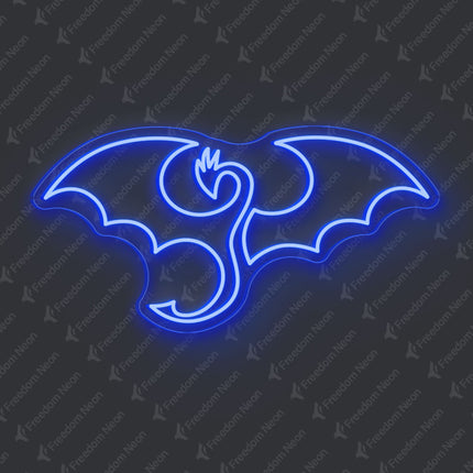 Blue Winged Dragon Neon Sign