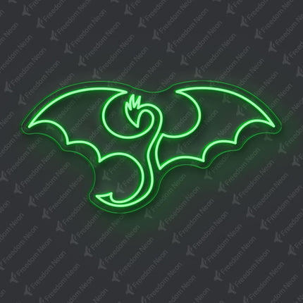 Green Winged Dragon Neon Sign