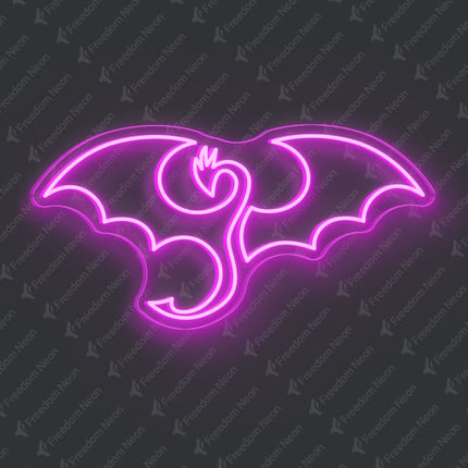 Pink Winged Dragon Neon Sign