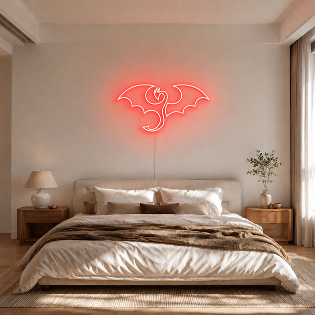 Red Winged Dragon Neon Sign