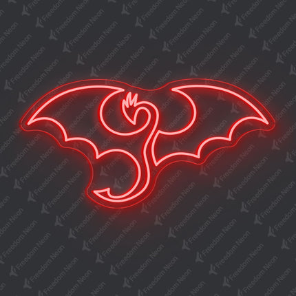 Red Winged Dragon Neon Sign