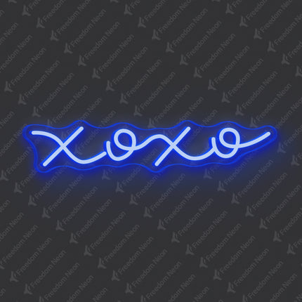Blue XOXO Neon Sign