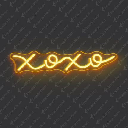 Golden Yellow XOXO Neon Sign