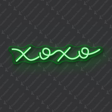 Green XOXO Neon Sign