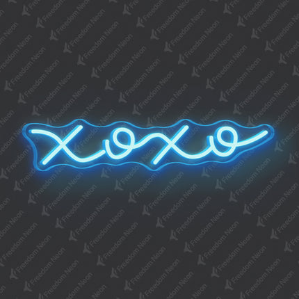 Ice Blue XOXO Neon Sign
