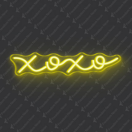 Lemon Yellow XOXO Neon Sign