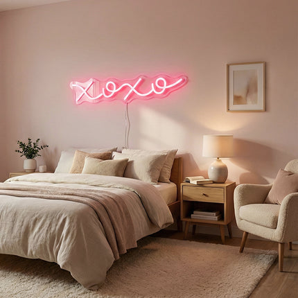 Light Pink XOXO Neon Sign 