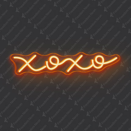 Orange XOXO Neon Sign