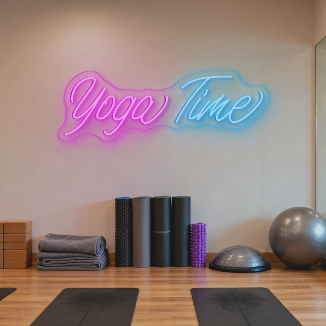 Pink & Ice Blue Yoga Time Neon Sign