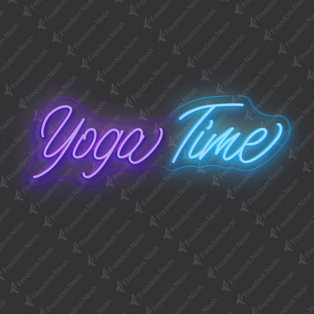 Purple & Ice Blue Yoga Time Neon Sign