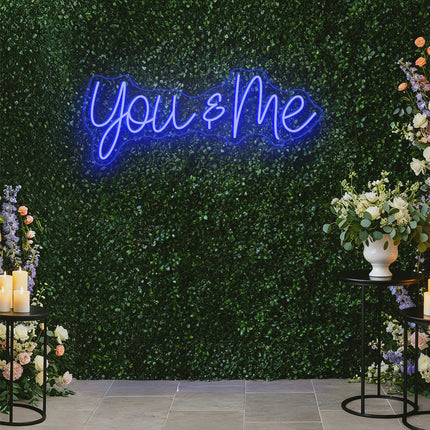 Blue You & Me Neon Sign