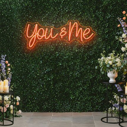 Gold Yellow You & Me Neon Sign