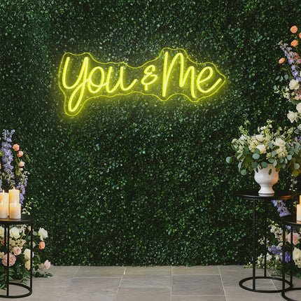 Lemon Yellow You & Me Neon Sign