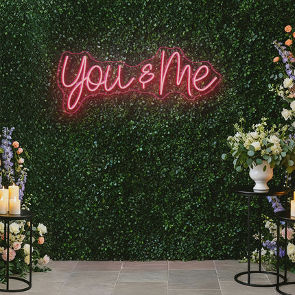 Light Pink You & Me Neon Sign