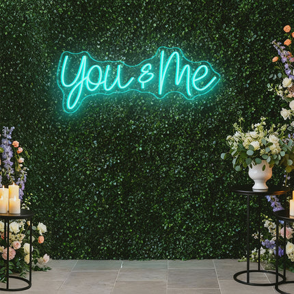 Mint Green You & Me Neon Sign
