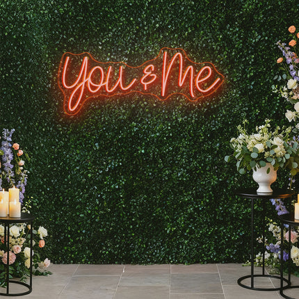 Orange You & Me Neon Sign