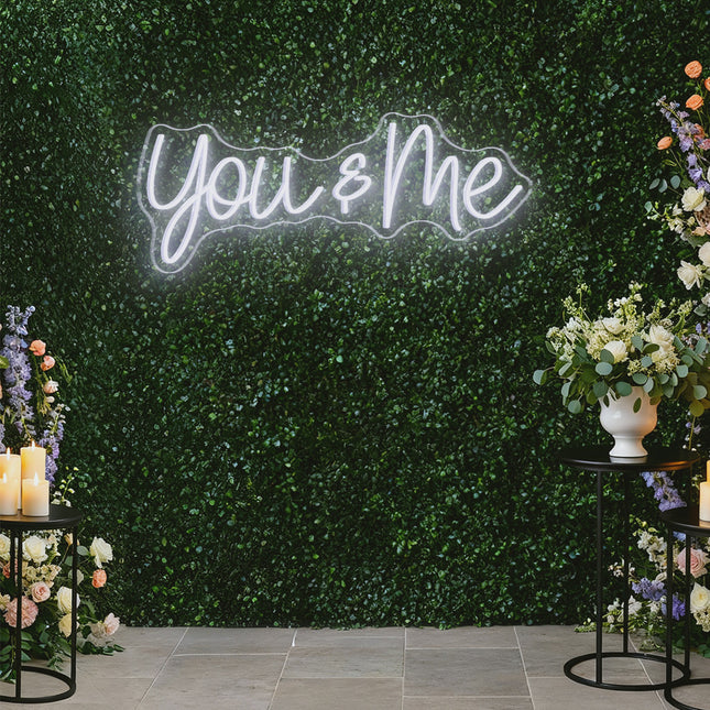 White You & Me Neon Sign