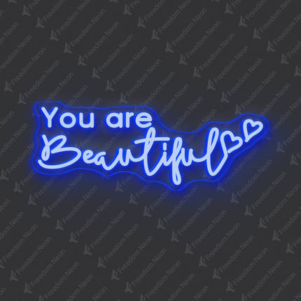 Blue You Are Beautiful Neon Sign