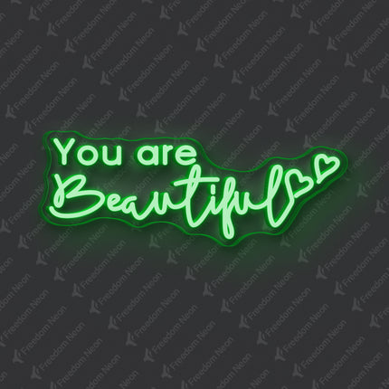 Green You Are Beautiful Neon Sign