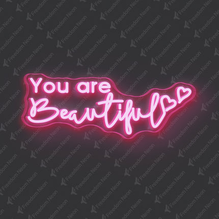 Light Pink You Are Beautiful Neon Sign