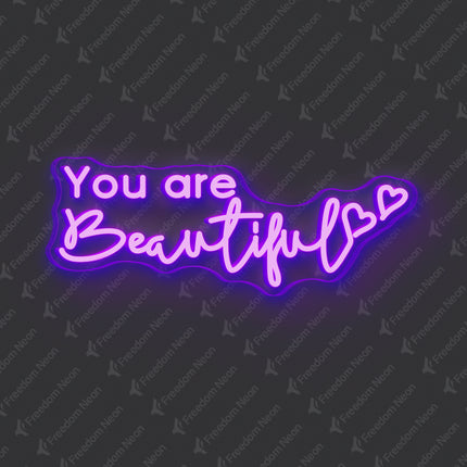Purple You Are Beautiful Neon Sign