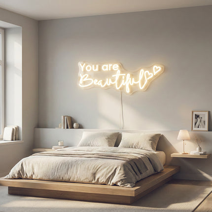 Warm White You Are Beautiful Neon Sign