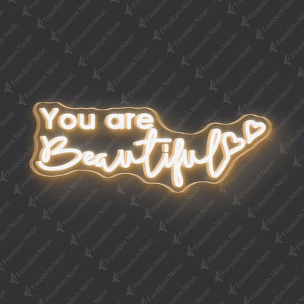 Warm White You Are Beautiful Neon Sign