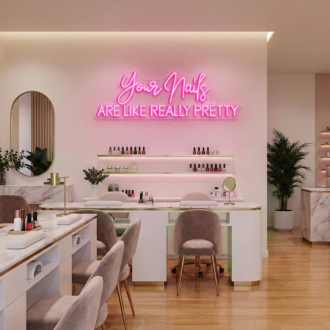 Light Pink Your Nails Are Like Really Pretty Neon Sign
